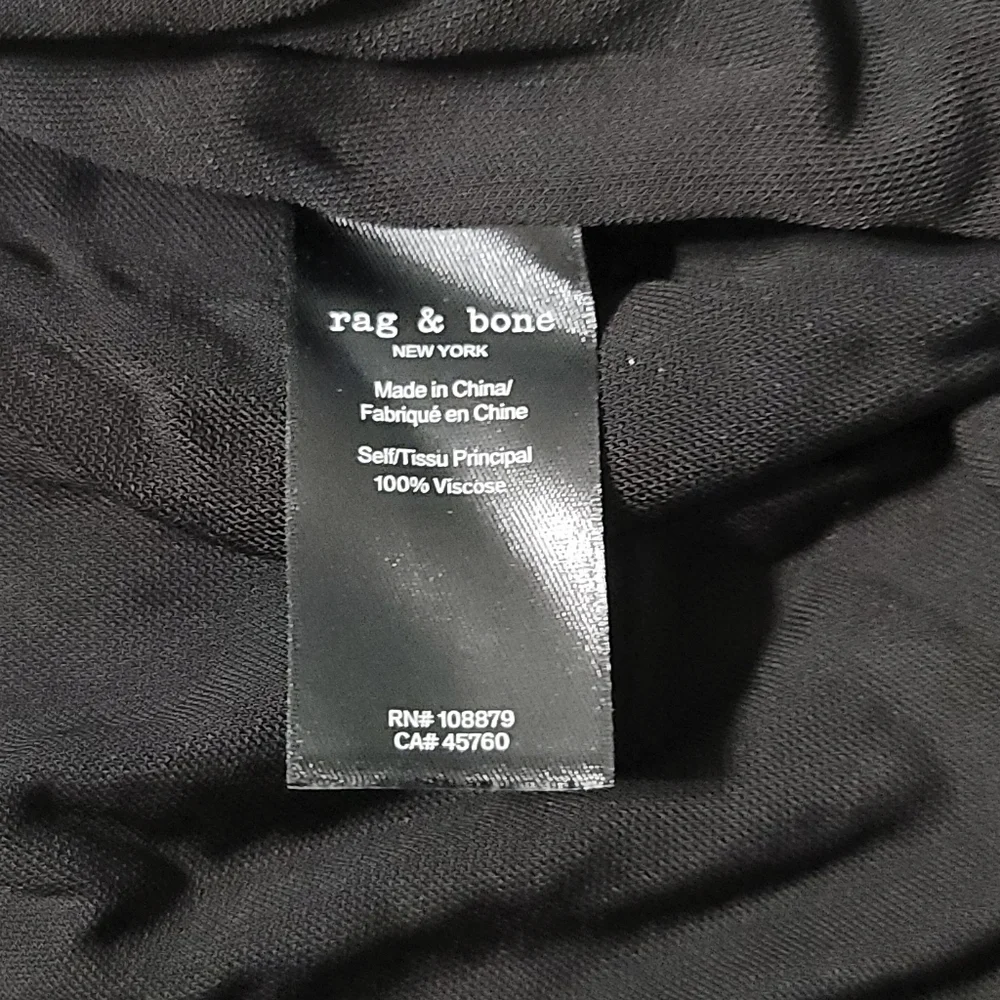 ~NWT~ Rag & Bone dress‎ Holly Drape Ruched Minidress Black Size X-Large - Picture 16 of 16